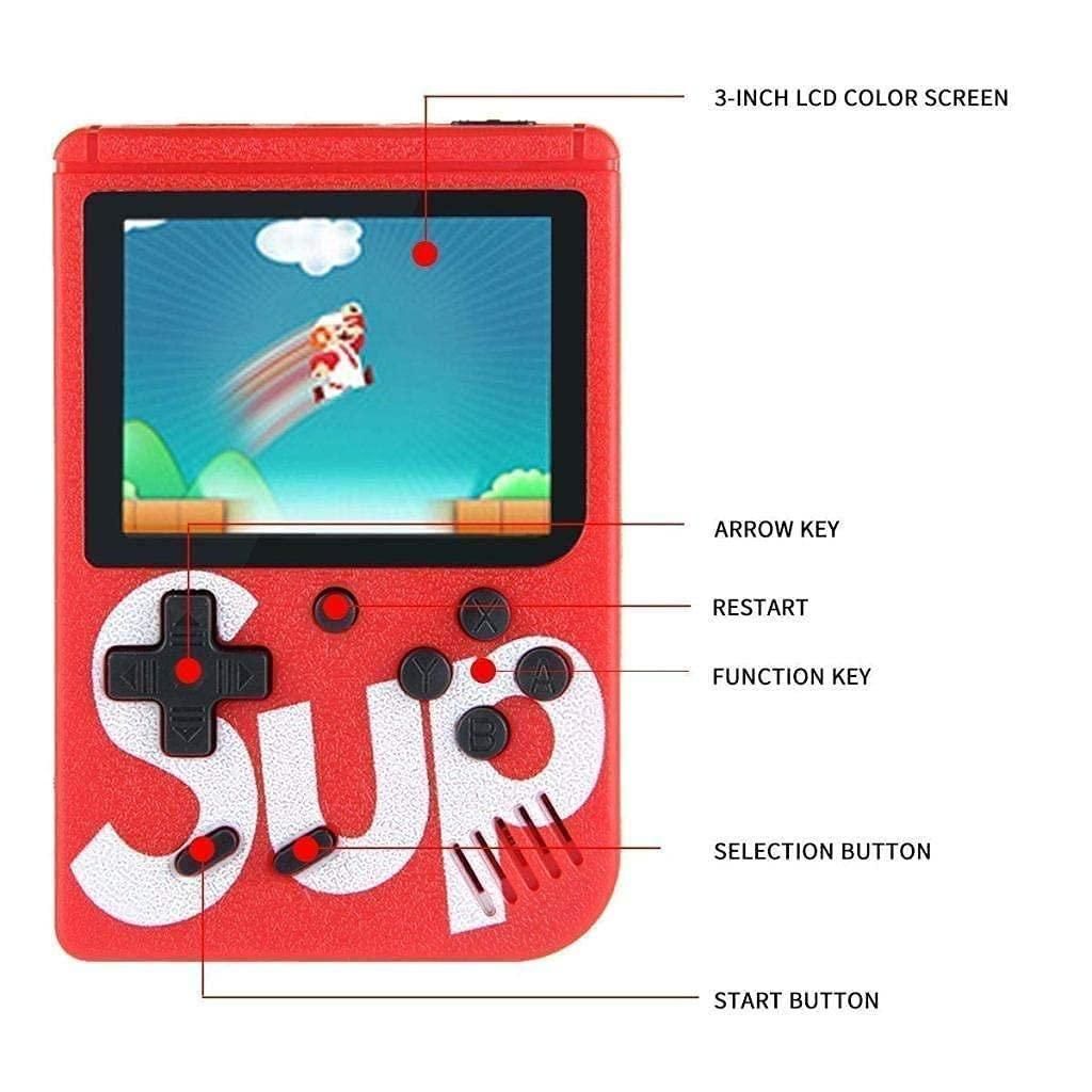 400 in 1 Sup Video Games Portable, Led Screen and USB Rechargeable, Handheld Console, Classic Retro Game Box Toy for Kids Boys & Girls